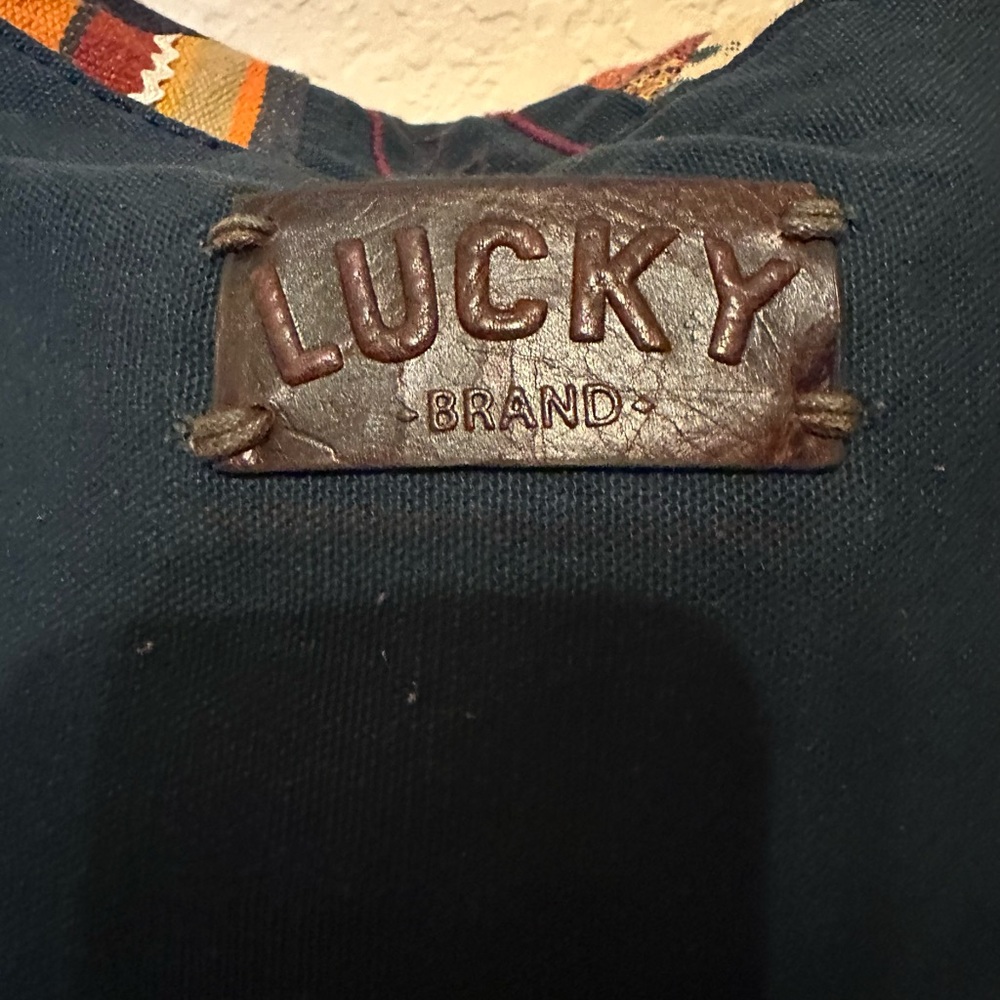 Lucky Brand Patchwork Shoulder Bag with Blue and Brown Accents - Picture 4 of 11